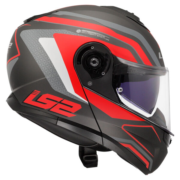 LS2 STROBE 2 PHANTOM MAT TITANIUM-GRİ-KIRMIZI KASK