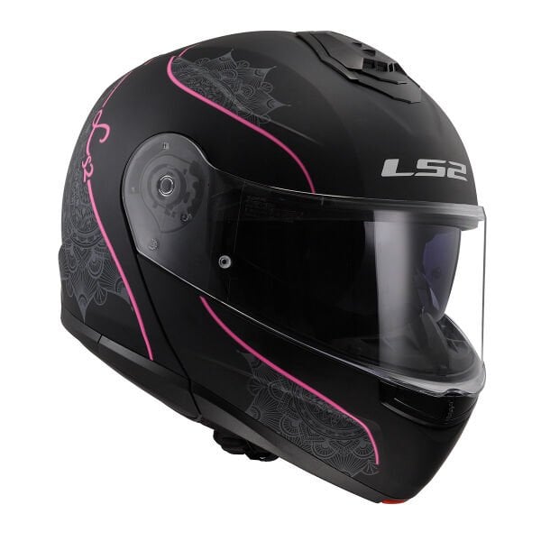 LS2 STROBE 2 LUX MAT SİYAH-PEMBE KASK