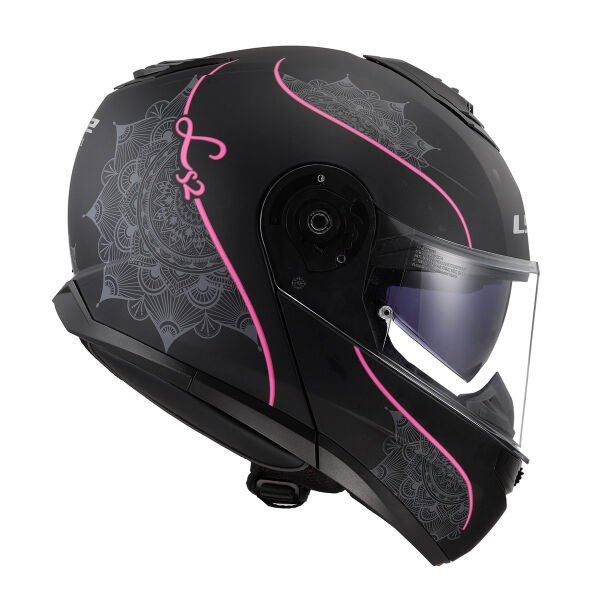 LS2 STROBE 2 LUX MAT SİYAH-PEMBE KASK