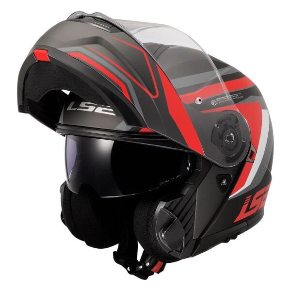 LS2 STROBE 2 PHANTOM MAT TITANIUM-GRİ-KIRMIZI KASK