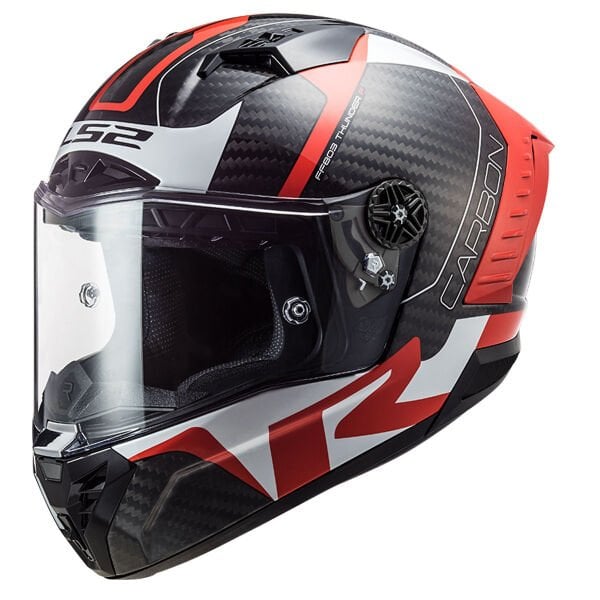 LS2 THUNDER KARBON RACING 1 KIRMIZI-BEYAZ KASK