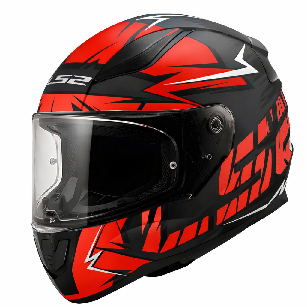 LS2 RAPID 2 CROMO MAT SİYAH-KIRMIZI KASK