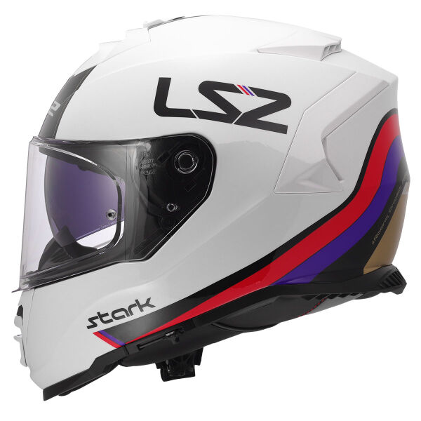 LS2 STORM 2 STARK BEYAZ-KIRMIZI-MAVİ-SARI KASK