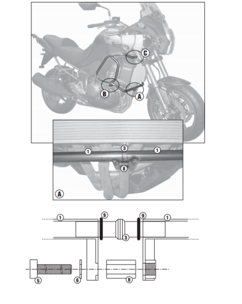 KAPPA KN4105 KAWASAKI VERSYS 1000 (12-14) KORUMA DEMİRİ