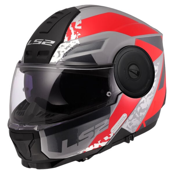 LS2 SCOPE 2 OXYD GRİ-KIRMIZI KASK