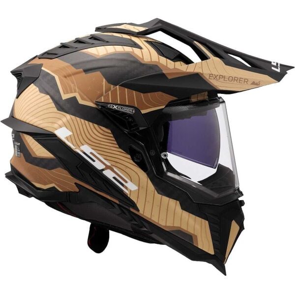 LS2 EXPLORER C KARBON TRICK MAT KAHVE-KUM KASK
