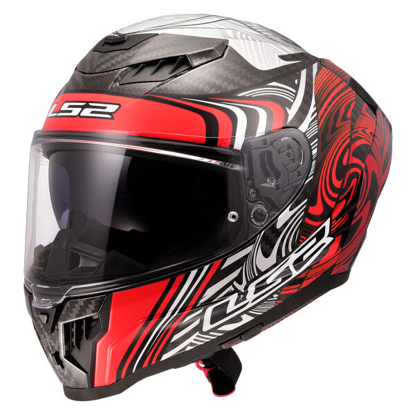LS2 DRAGON KARBON ENTHUM KIRMIZI KASK