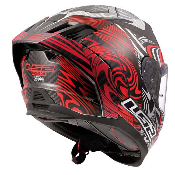 LS2 DRAGON KARBON ENTHUM KIRMIZI KASK