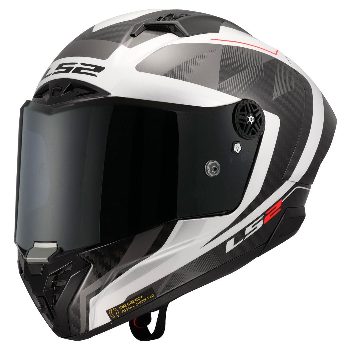 LS2 THUNDER KARBON GP AERO RAUTE BEYAZ-GRİ KASK