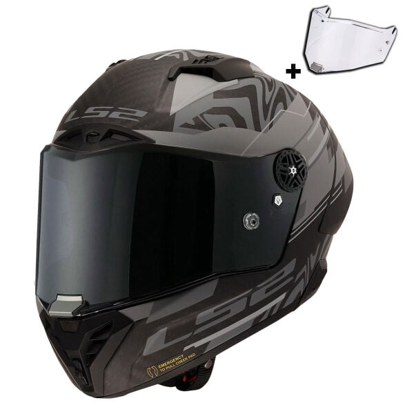 LS2 THUNDER KARBON GP AERO POLAR SİYAH KASK