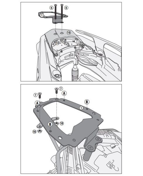 KAPPA KR2136 YAMAHA X-MAX 125-250 (18-22) - X-MAX 300 (17-22) ARKA ÇANTA TAŞIYICI