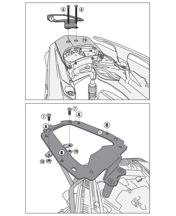 KAPPA KR2136 YAMAHA X-MAX 125-250 (18-22) - X-MAX 300 (17-22) ARKA ÇANTA TAŞIYICI