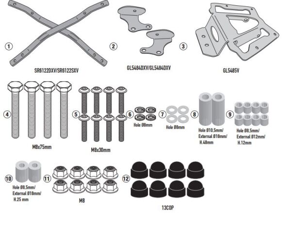 KAPPA KR6122 KYMCO AK 550 PREMIUM (23-25) ARKA ÇANTA TAŞIYICI