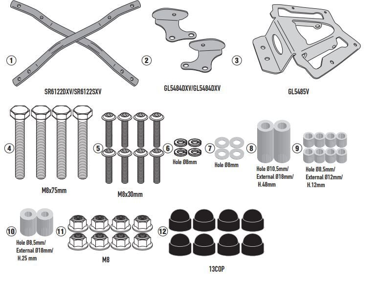 KAPPA KR6122 KYMCO AK 550 PREMIUM (23-25) ARKA ÇANTA TAŞIYICI