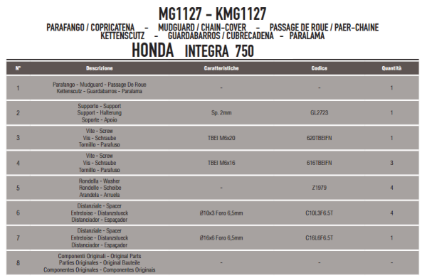 GIVI MG1127 HONDA INTEGRA 750 (14-20) ZİNCİR MUHAFAZA VE ÇAMURLUK