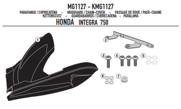 GIVI MG1127 HONDA INTEGRA 750 (14-20) ZİNCİR MUHAFAZA VE ÇAMURLUK