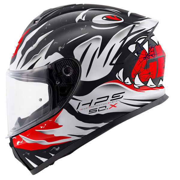 GIVI 50.X SHARKBITE MAT SİYAH-BEYAZ-KIRMIZI KASK