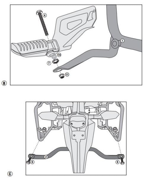 GIVI PL4114CAM KAWASAKI VERSYS 650 (15-24) YAN ÇANTA TAŞIYICI