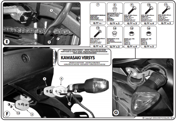 GIVI PL447 KAWASAKI VERSYS 650 (06-09) YAN ÇANTA TAŞIYICI