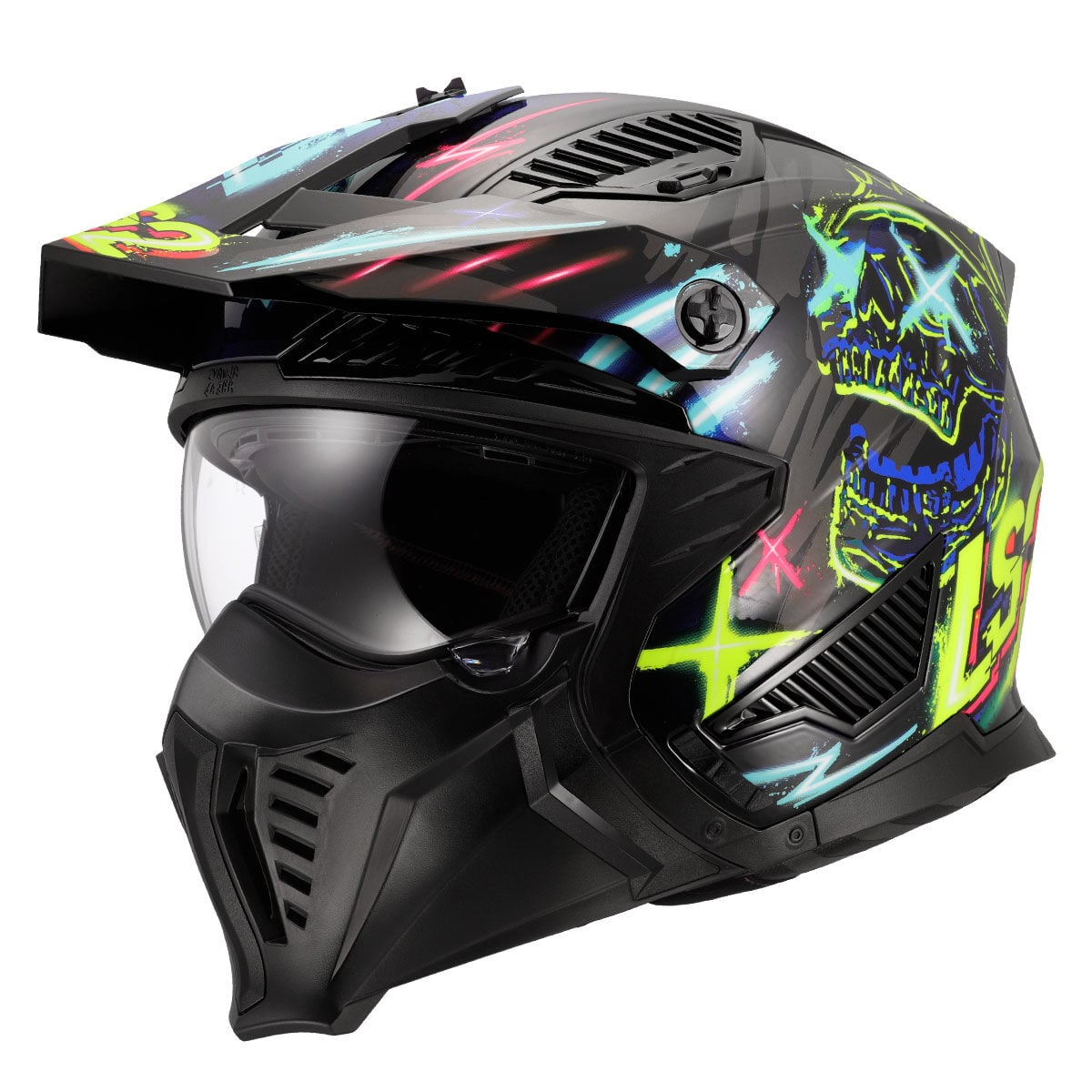 LS2 DRIFTER RAYZ SİYAH-MAVİ KASK