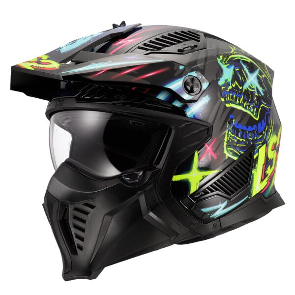 LS2 DRIFTER RAYZ SİYAH-MAVİ KASK