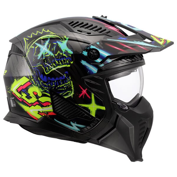 LS2 DRIFTER RAYZ SİYAH-MAVİ KASK