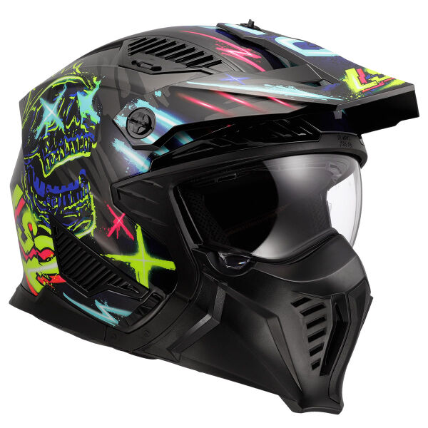 LS2 DRIFTER RAYZ SİYAH-MAVİ KASK