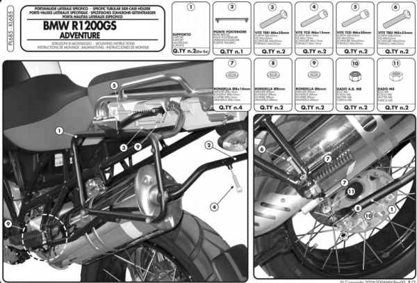 GIVI PL685 BMW R 1200GS ADVENTURE (06-13) YAN ÇANTA TAŞIYICI