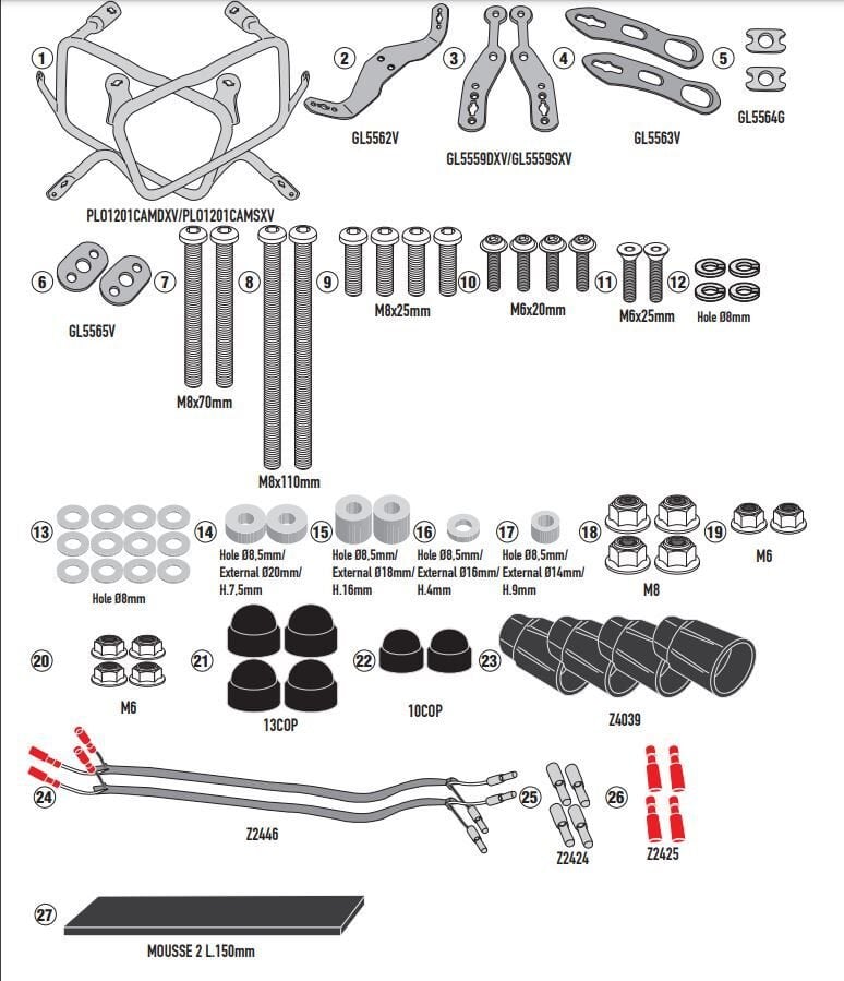 GIVI PLO1201CAM HONDA XL 750 TRANSALP (23-25) YAN ÇANTA TAŞIYICI