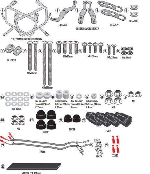 GIVI PLO1201MK HONDA XL 750 TRANSALP (23-25) YAN ÇANTA TAŞIYICI