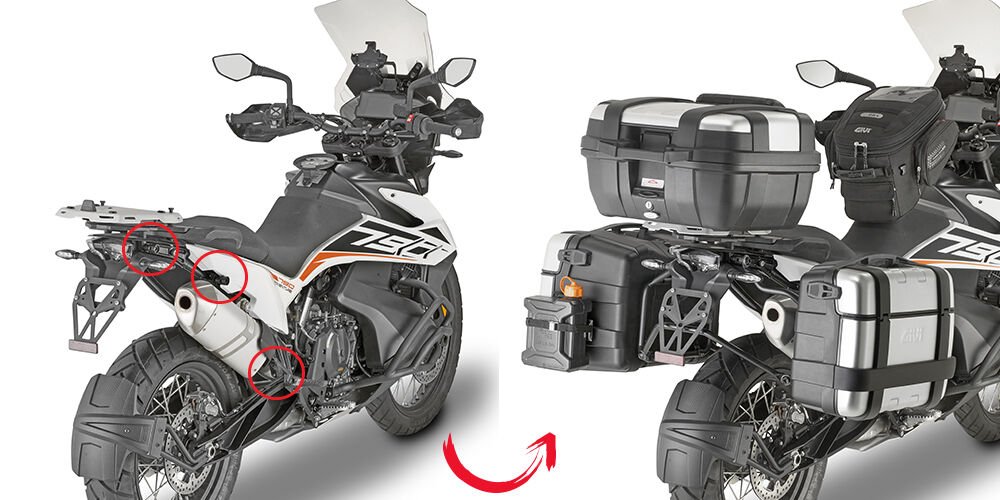 GIVI PLOR7710MK KTM 790 ADVENTURE (19-20) - ADVENTURE R (19-20) - 890 ADV.(21-22) YAN ÇANTA TAŞIYICI