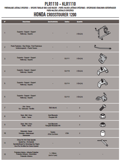 GIVI PLR1110 HONDA VFR 1200X CROSSTOURER (12-19) YAN ÇANTA TAŞIYICI