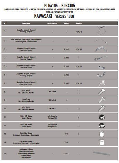 GIVI PLR4105 KAWASAKI VERSYS 1000 (12-14) YAN ÇANTA TAŞIYICI