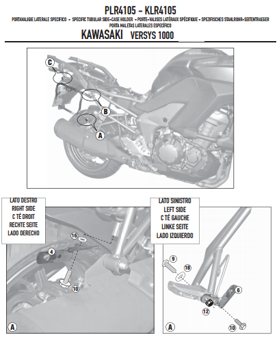 GIVI PLR4105 KAWASAKI VERSYS 1000 (12-14) YAN ÇANTA TAŞIYICI