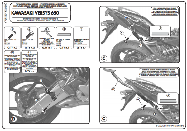 GIVI PLR450 KAWASAKI VERSYS 650 (10-14) YAN ÇANTA TAŞIYICI
