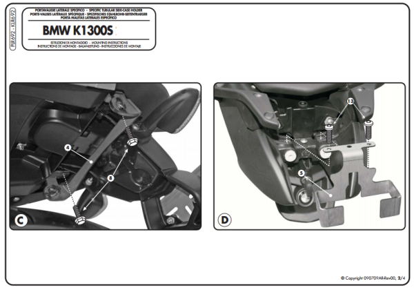 GIVI PLR692 BMW K 1200S (05-08) - K 1300S (09-16) YAN ÇANTA TAŞIYICI