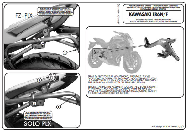 GIVI PLX4104 KAWASAKI ER-6N - ER-6F 650 (12-16) YAN ÇANTA TAŞIYICI