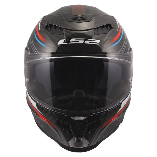 LS2 DRAGON KARBON SUBIC BEYAZ-MAVİ-KIRMIZI KASK
