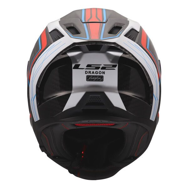 LS2 DRAGON KARBON SUBIC BEYAZ-MAVİ-KIRMIZI KASK