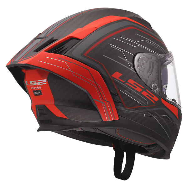 LS2 DRAGON KARBON SUBIC KIRMIZI KASK