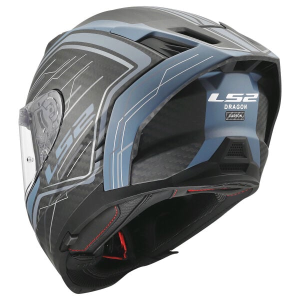 LS2 DRAGON KARBON SUBIC MAT MAVİ PETROL KASK