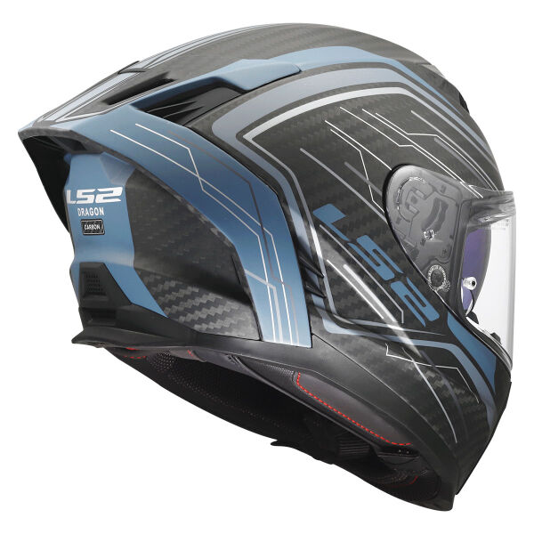 LS2 DRAGON KARBON SUBIC MAT MAVİ PETROL KASK