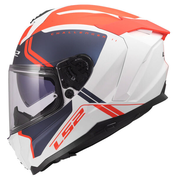LS2 CHALLENGER 2 TITAN MAT BEYAZ-MAVİ-KIRMIZI KASK