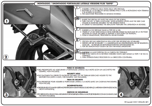 GIVI PLXR4100 KAWASAKI Z 1000 SX (11-21) YAN ÇANTA TAŞIYICI