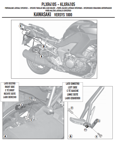 GIVI PLXR4105 KAWASAKI VERSYS 1000 (12-14) YAN ÇANTA TAŞIYICI