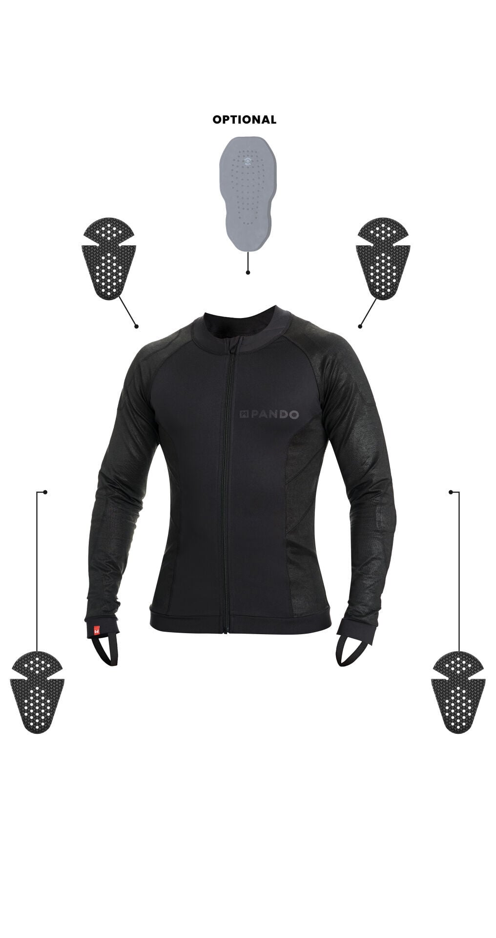 Pando Moto Shell UH 03 Korumalı Motosiklet Base Layer Gömlek