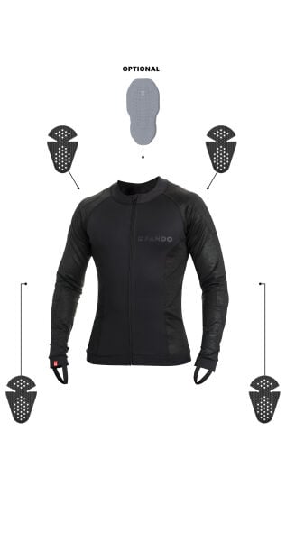 Pando Moto Shell UH 03 Korumalı Motosiklet Base Layer Gömlek