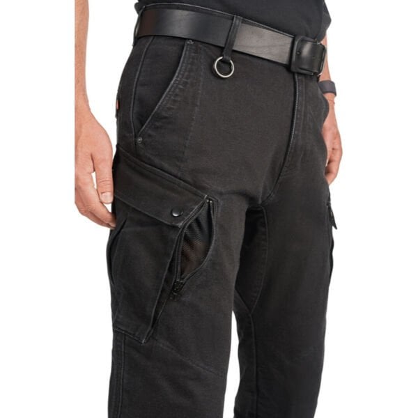 PANDO Mark Black Erkek Motosiklet Cargo Pantolonu