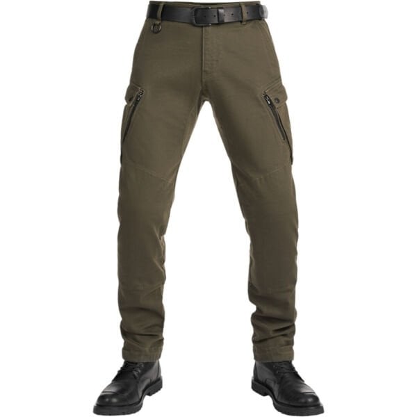 PANDO Mark Olive Erkek Motosiklet Cargo Pantolonu
