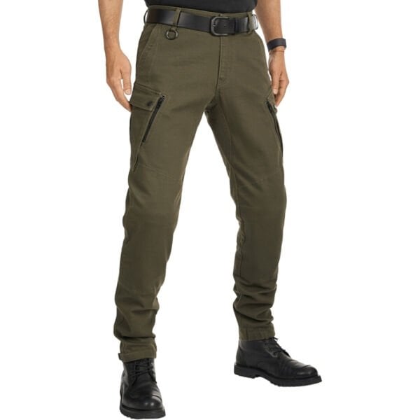 PANDO Mark Olive Erkek Motosiklet Cargo Pantolonu